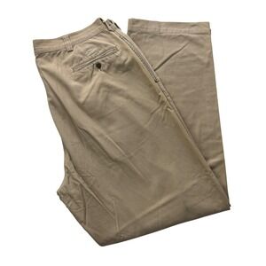 Polo RL Mens Khaki Cotton Twill Straight Leg Chino Flat Front Beige Trousers